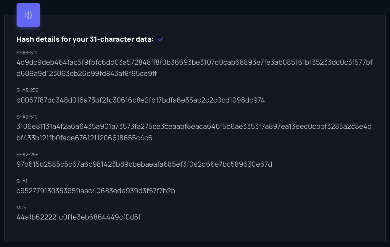 Hash Generator screenshot